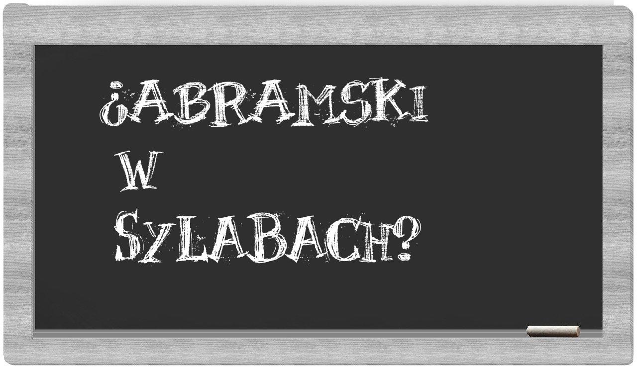¿Abramski en sílabas?