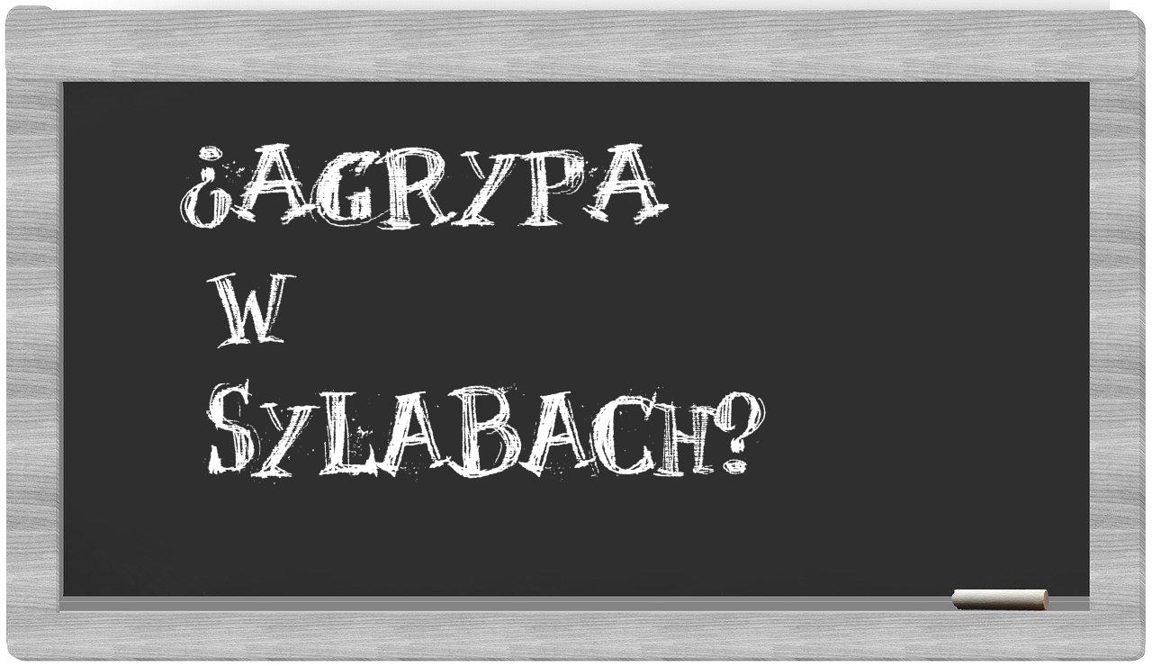 ¿Agrypa en sílabas?