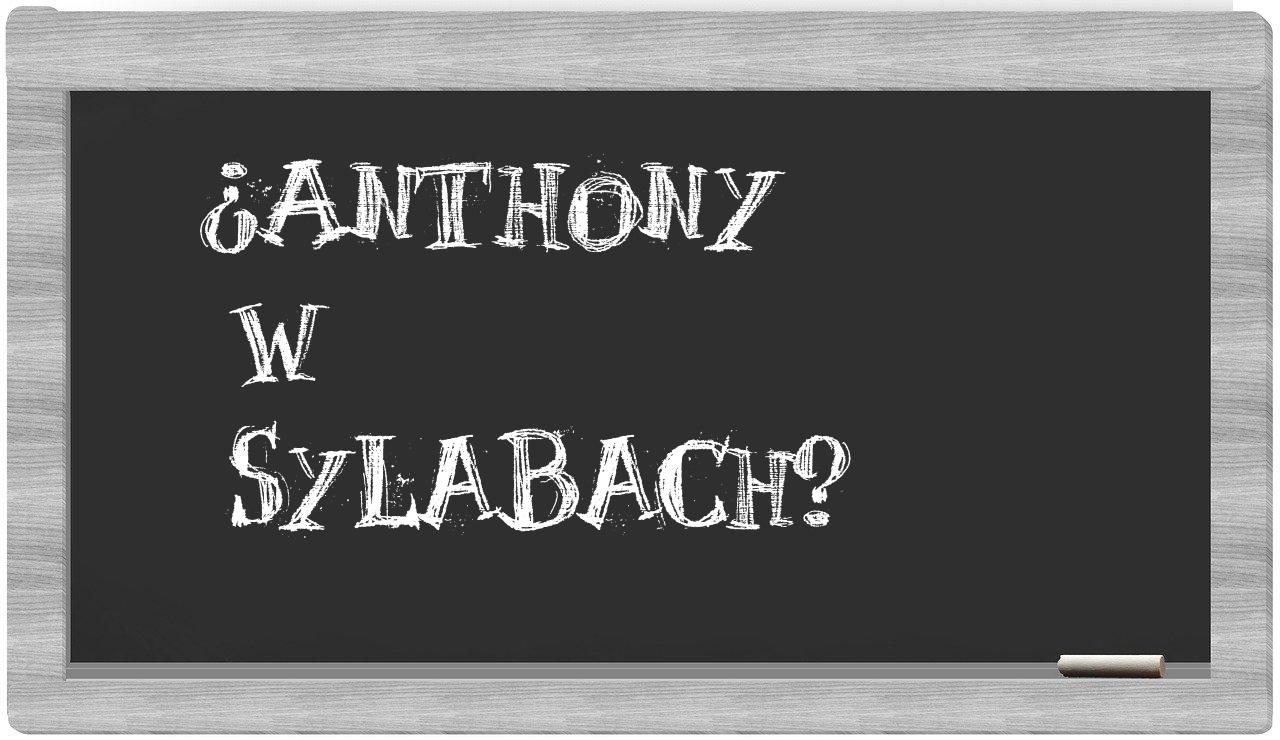 ¿Anthony en sílabas?
