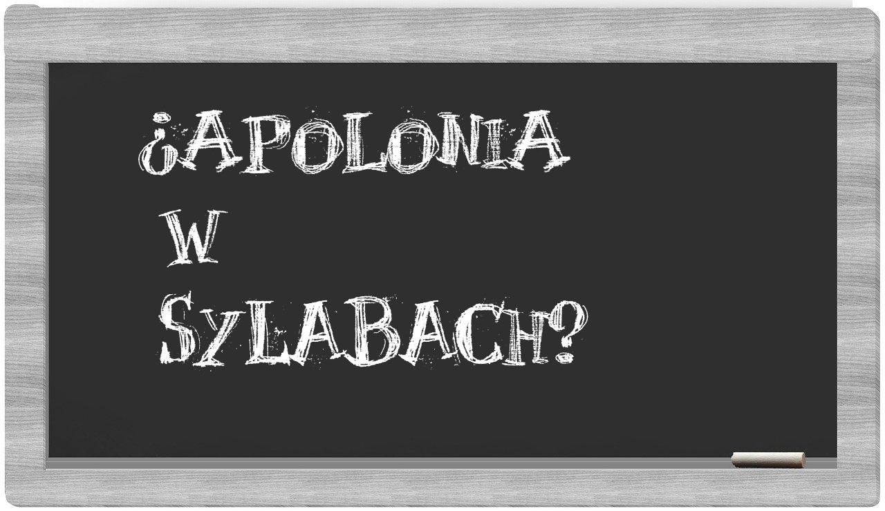 ¿Apolonia en sílabas?