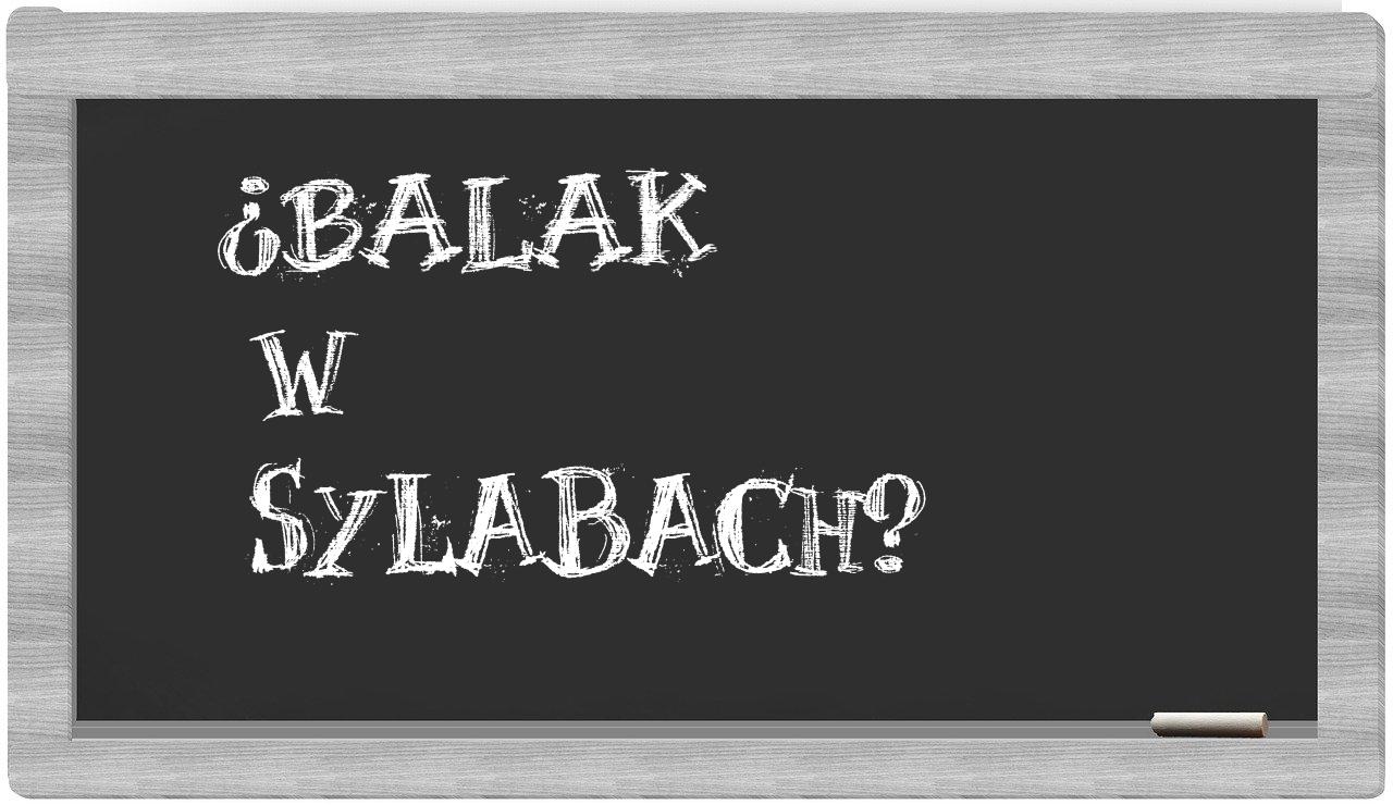 ¿Balak en sílabas?