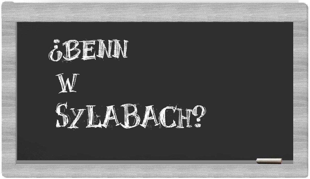 ¿Benn en sílabas?