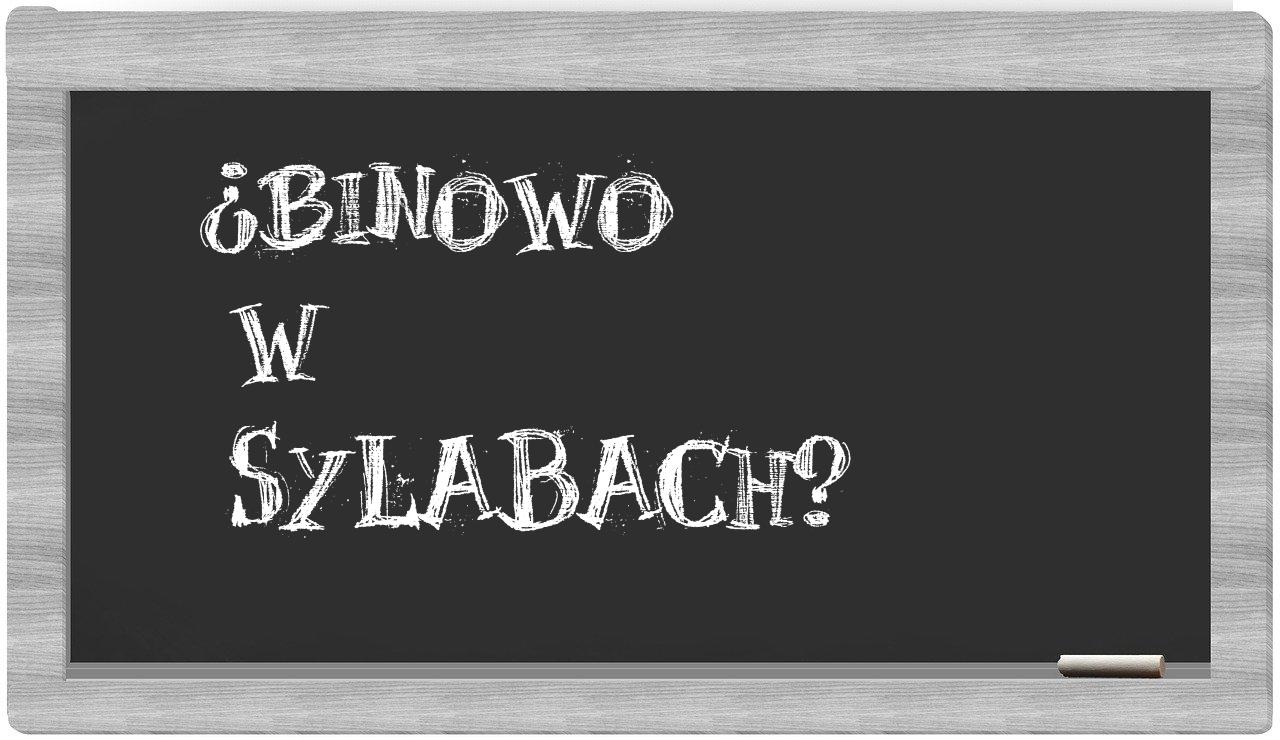 ¿Binowo en sílabas?