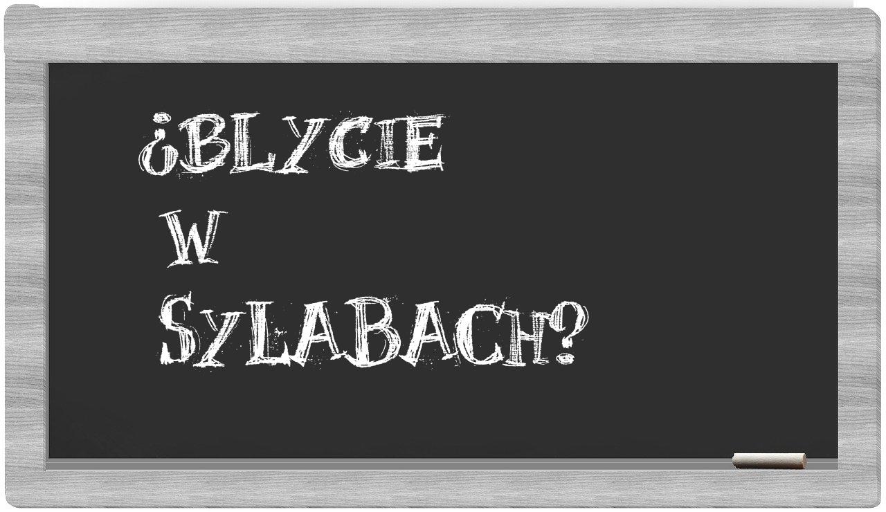 ¿Blycie en sílabas?