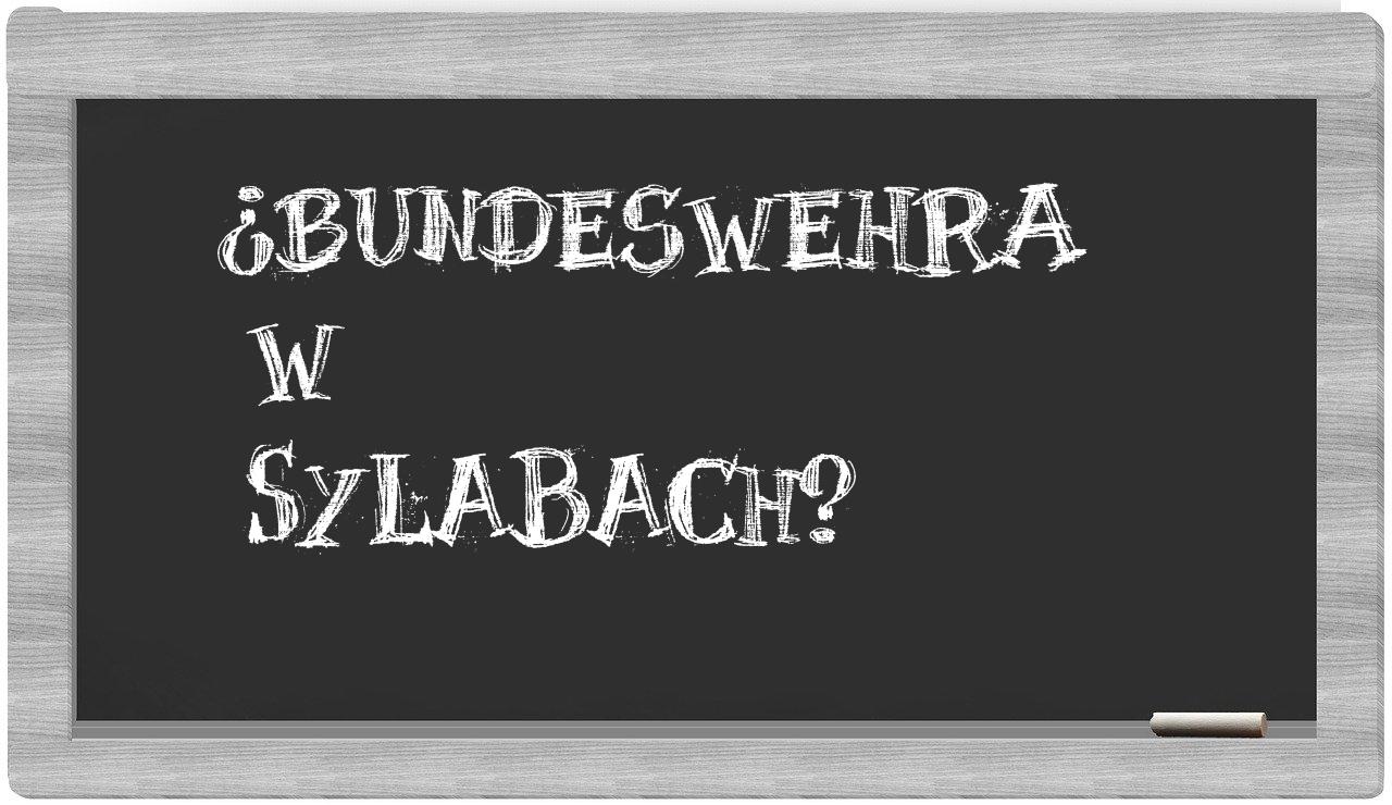 Bundeswehra in syllables