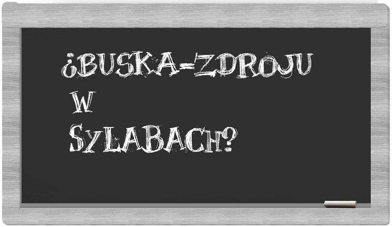 ¿Buska-Zdroju en sílabas?
