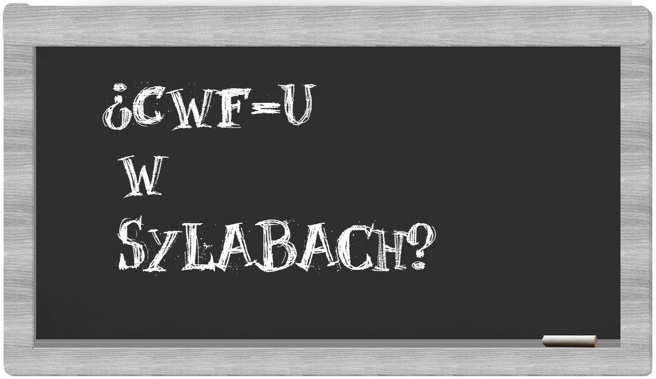 ¿CWF-u en sílabas?