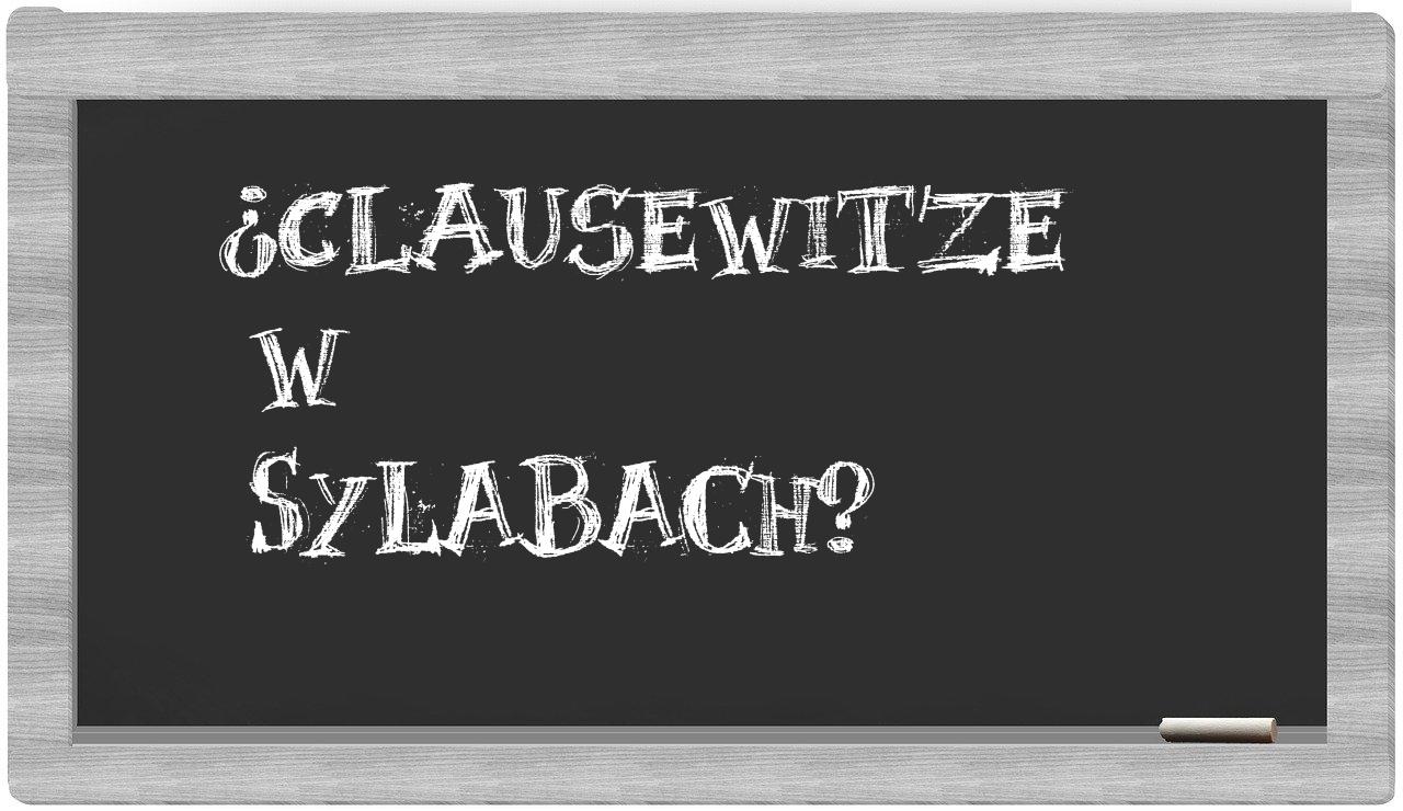¿Clausewitze en sílabas?