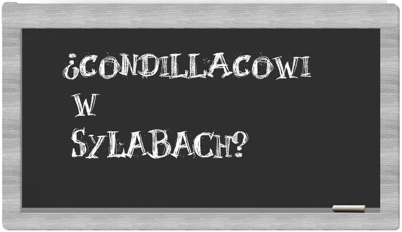 ¿Condillacowi en sílabas?