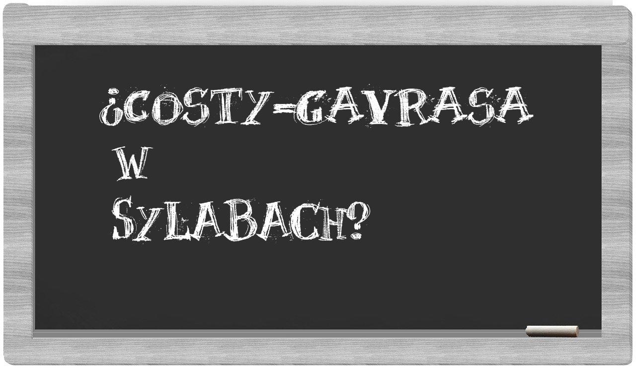 Costy-Gavrasa in syllables