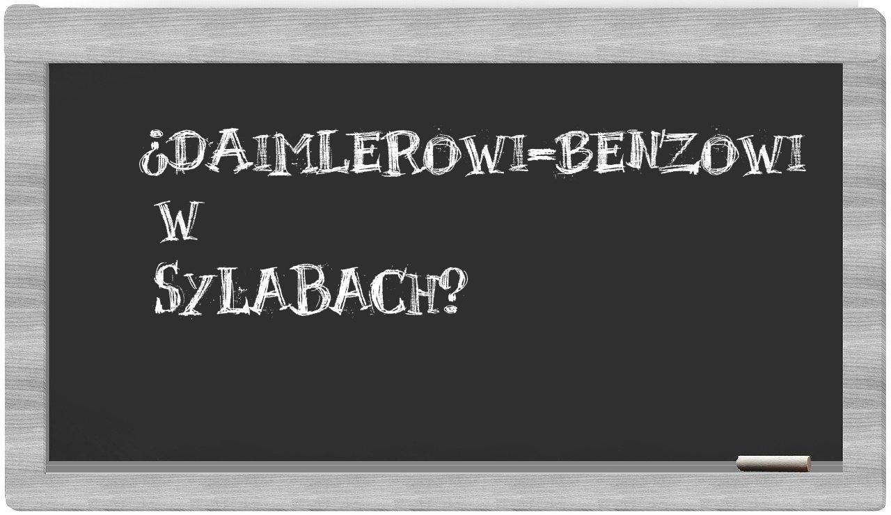 ¿Daimlerowi-Benzowi en sílabas?