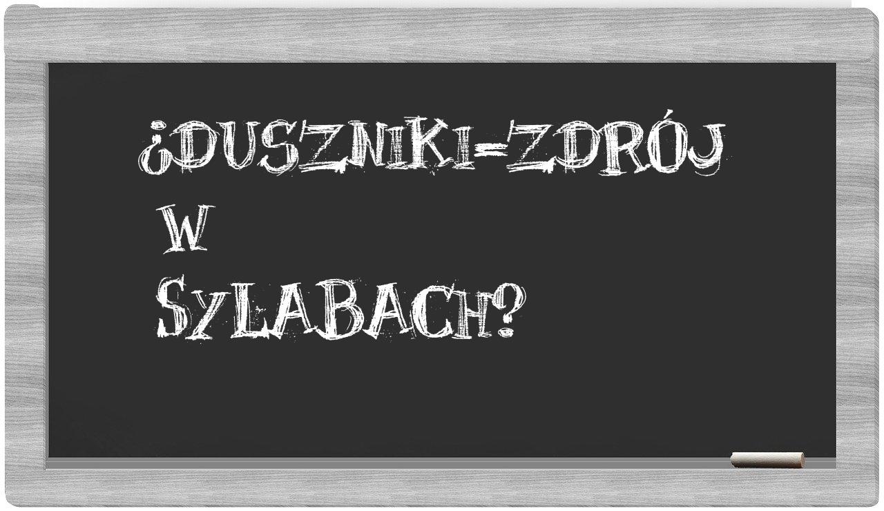 Duszniki-Zdrój in syllables