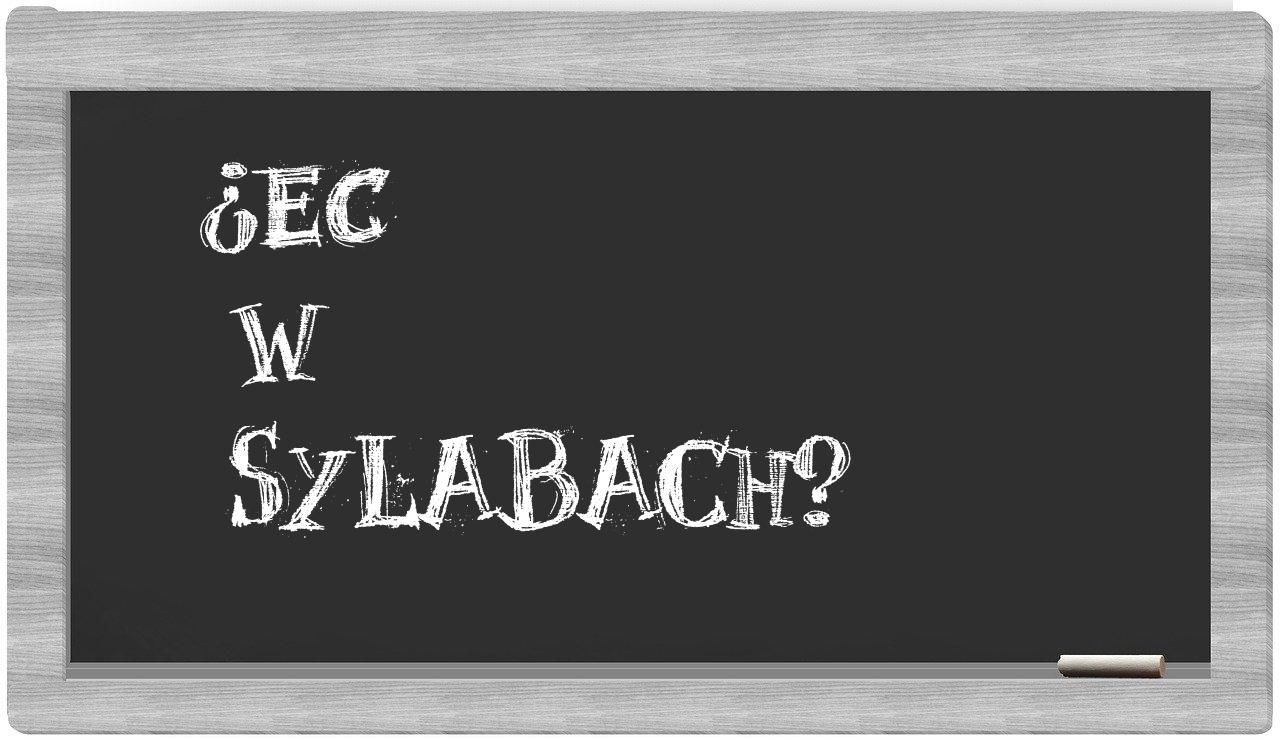 ¿EC en sílabas?