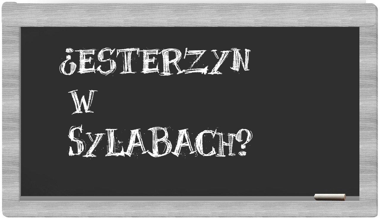 ¿Esterzyn en sílabas?