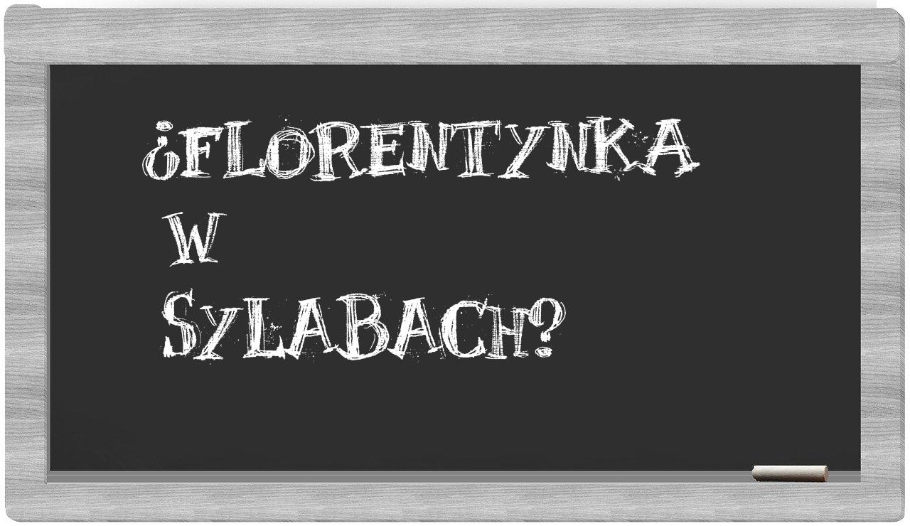 ¿Florentynka en sílabas?