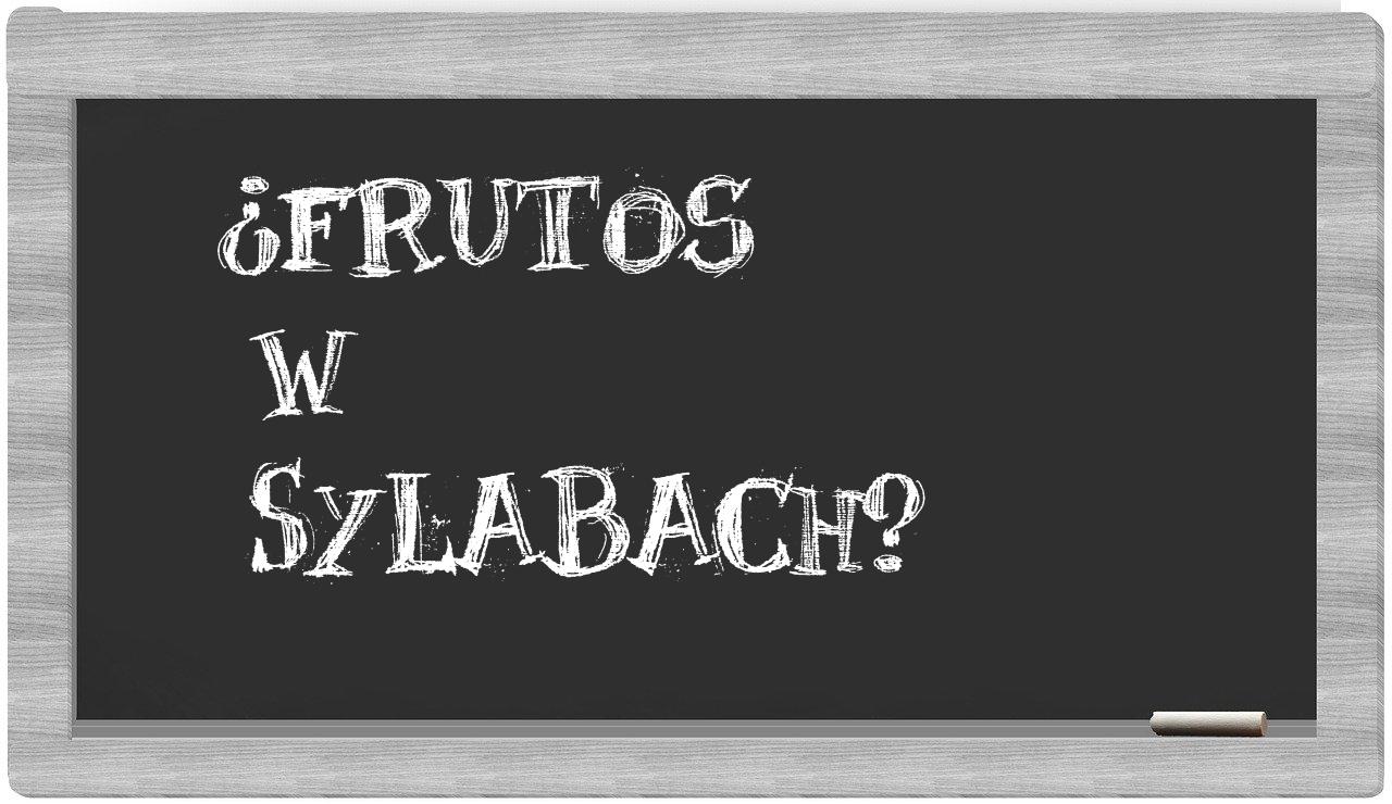 ¿Frutos en sílabas?
