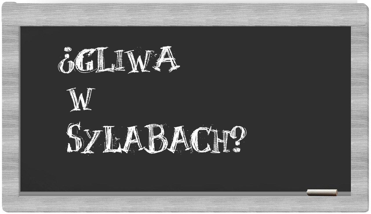 ¿Gliwa en sílabas?
