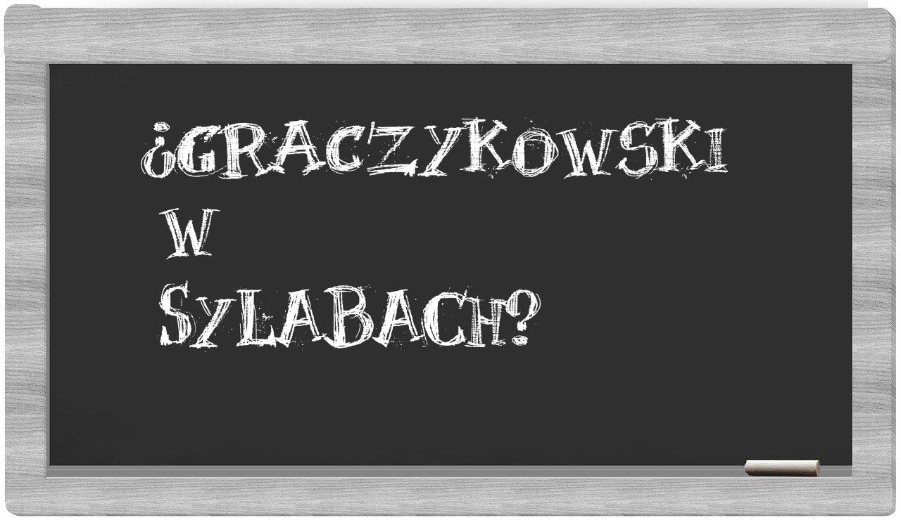 ¿Graczykowski en sílabas?