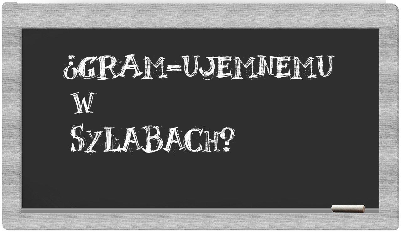 ¿Gram-ujemnemu en sílabas?