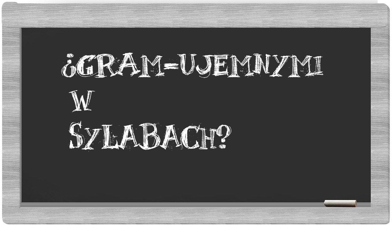 ¿Gram-ujemnymi en sílabas?