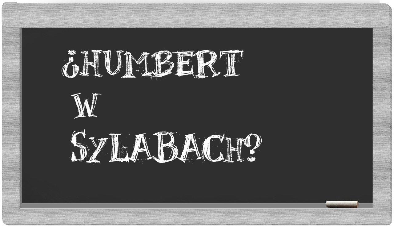 Humbert in syllables