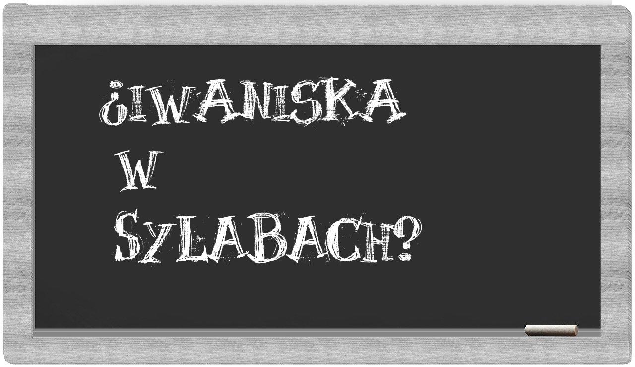¿Iwaniska en sílabas?