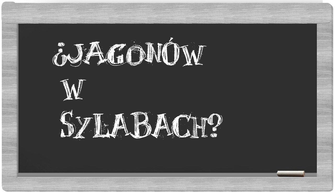 ¿Jagonów en sílabas?