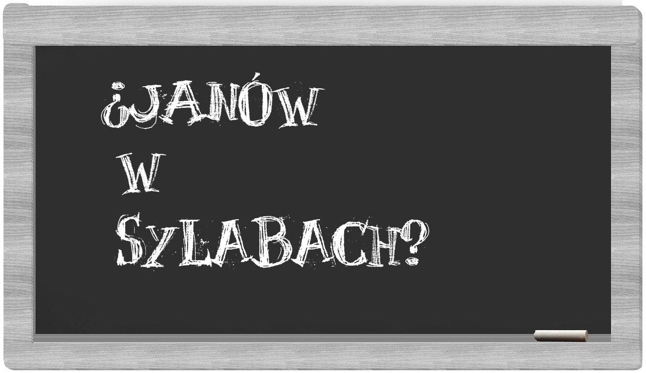 ¿Janów en sílabas?