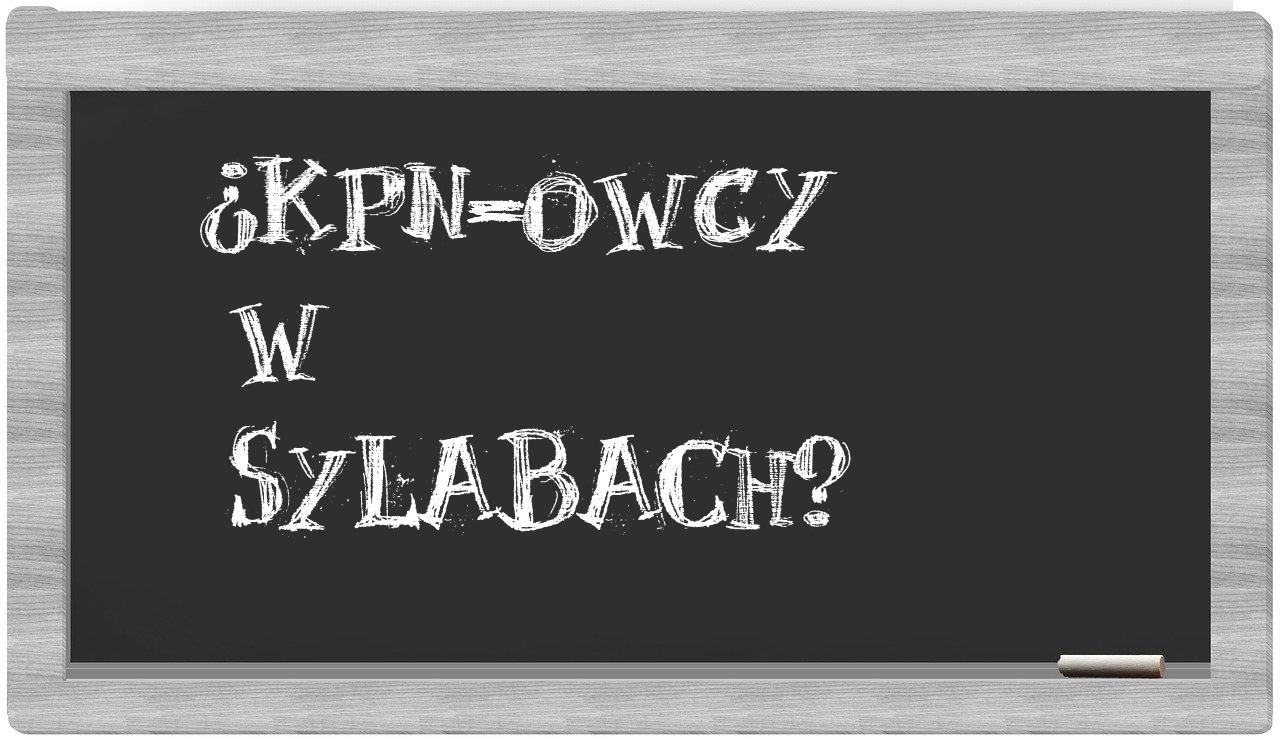 ¿KPN-owcy en sílabas?