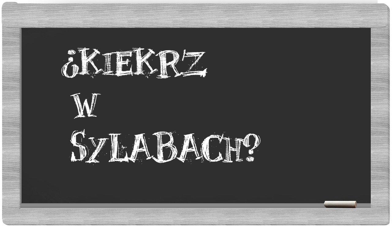 ¿Kiekrz en sílabas?