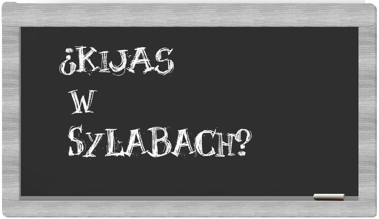 ¿Kijas en sílabas?