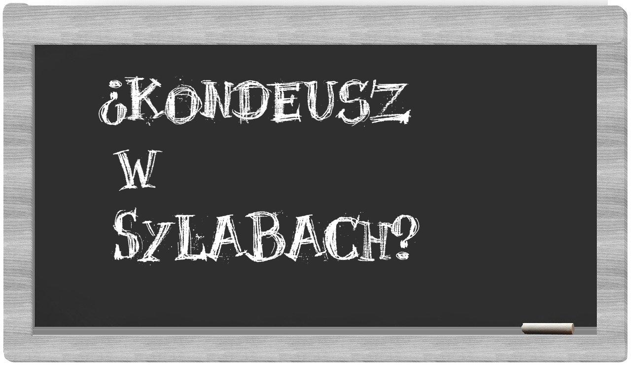 ¿Kondeusz en sílabas?