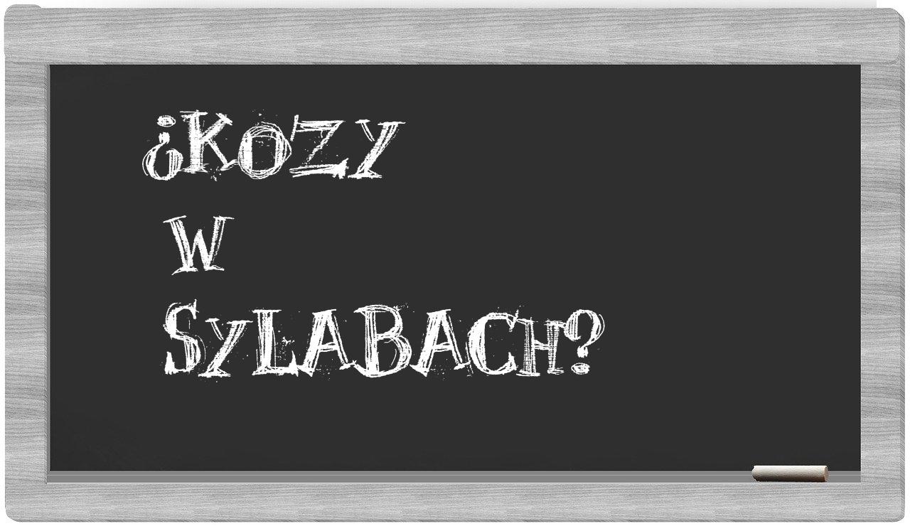 ¿Kozy en sílabas?