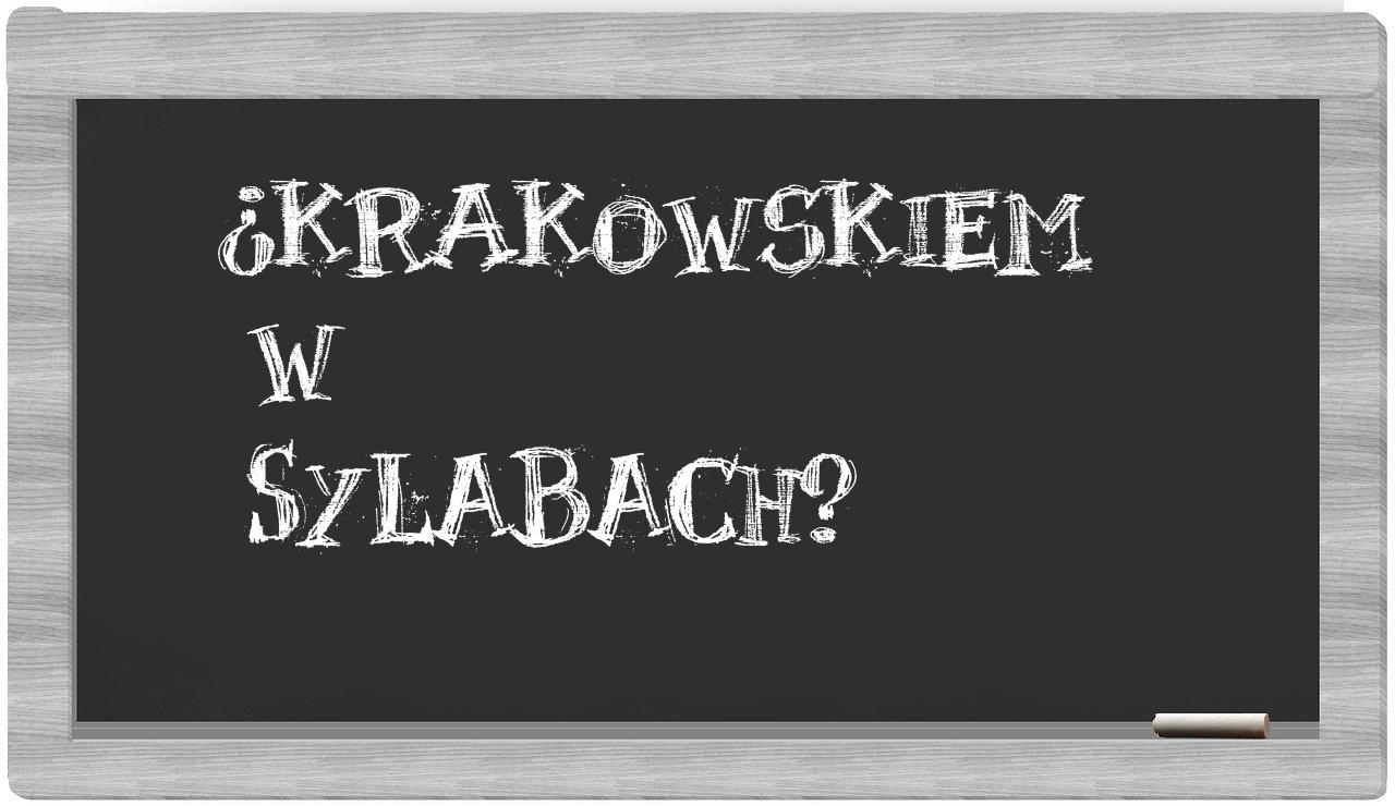 ¿Krakowskiem en sílabas?