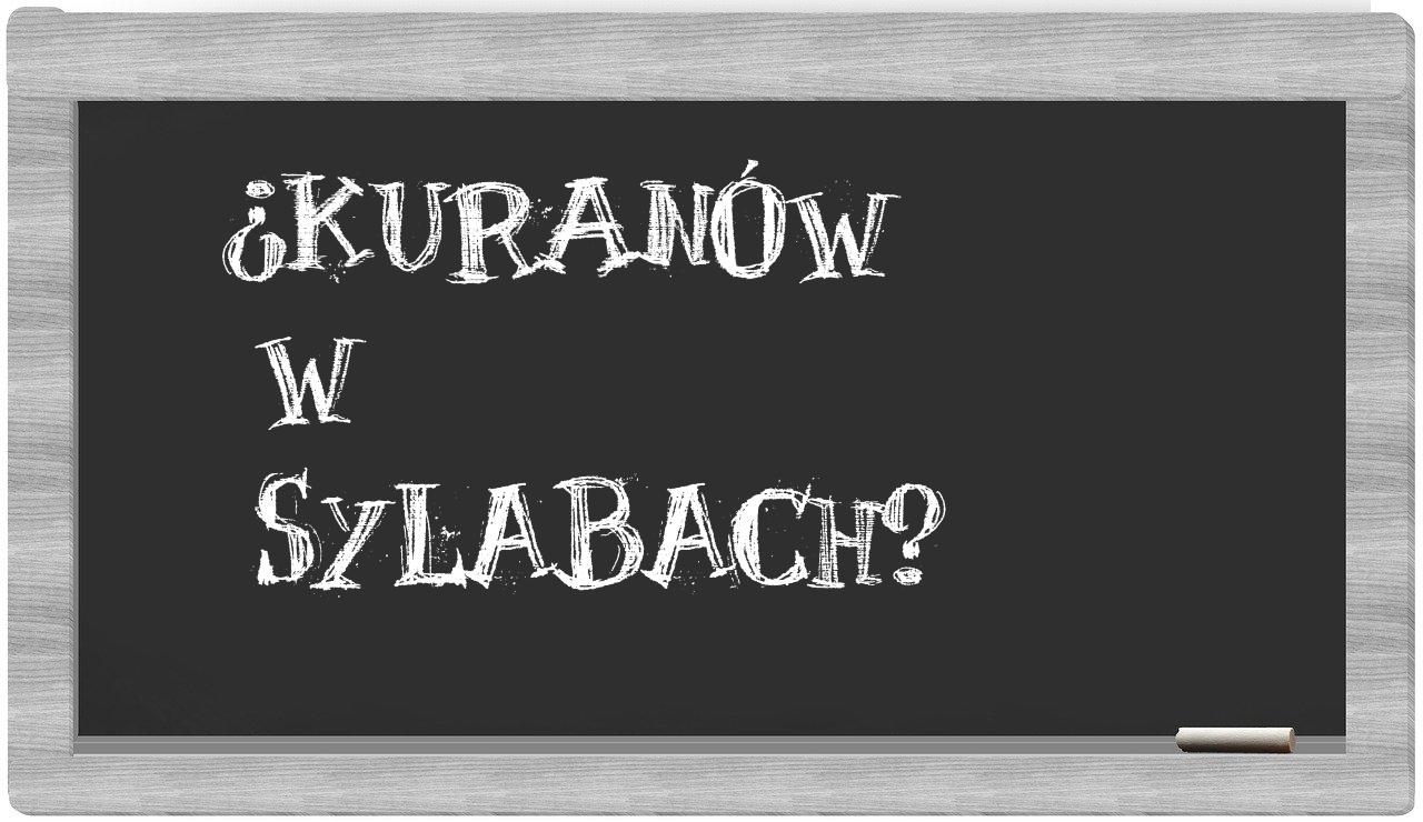 ¿Kuranów en sílabas?