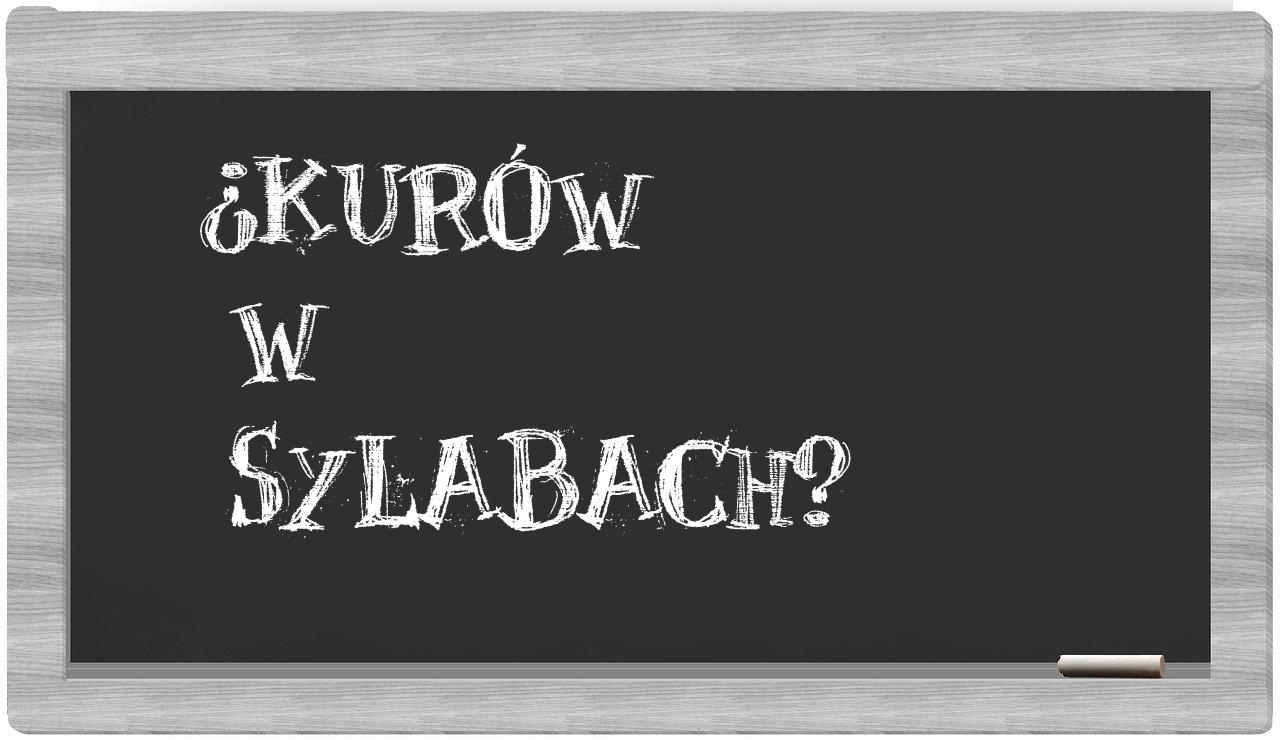 ¿Kurów en sílabas?