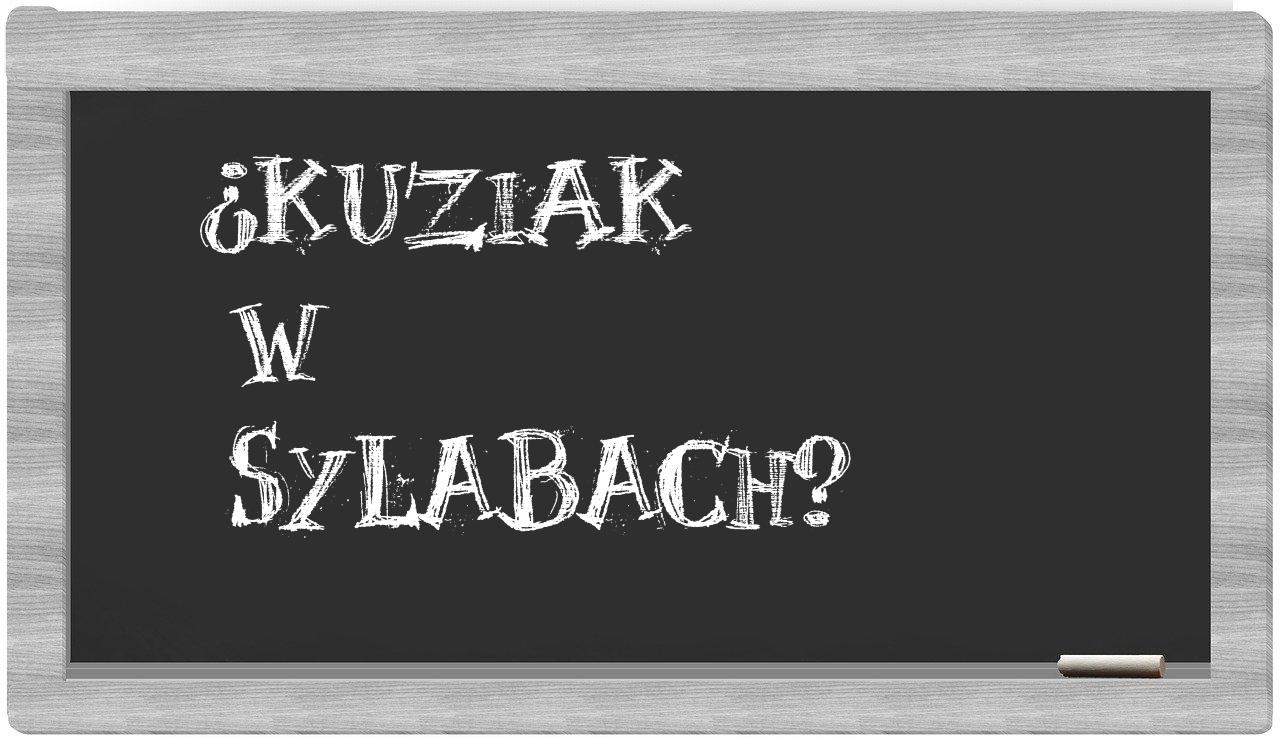 ¿Kuziak en sílabas?