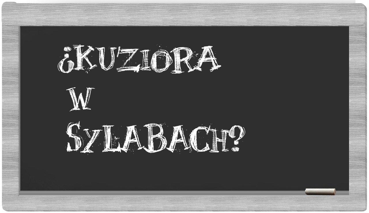 ¿Kuziora en sílabas?