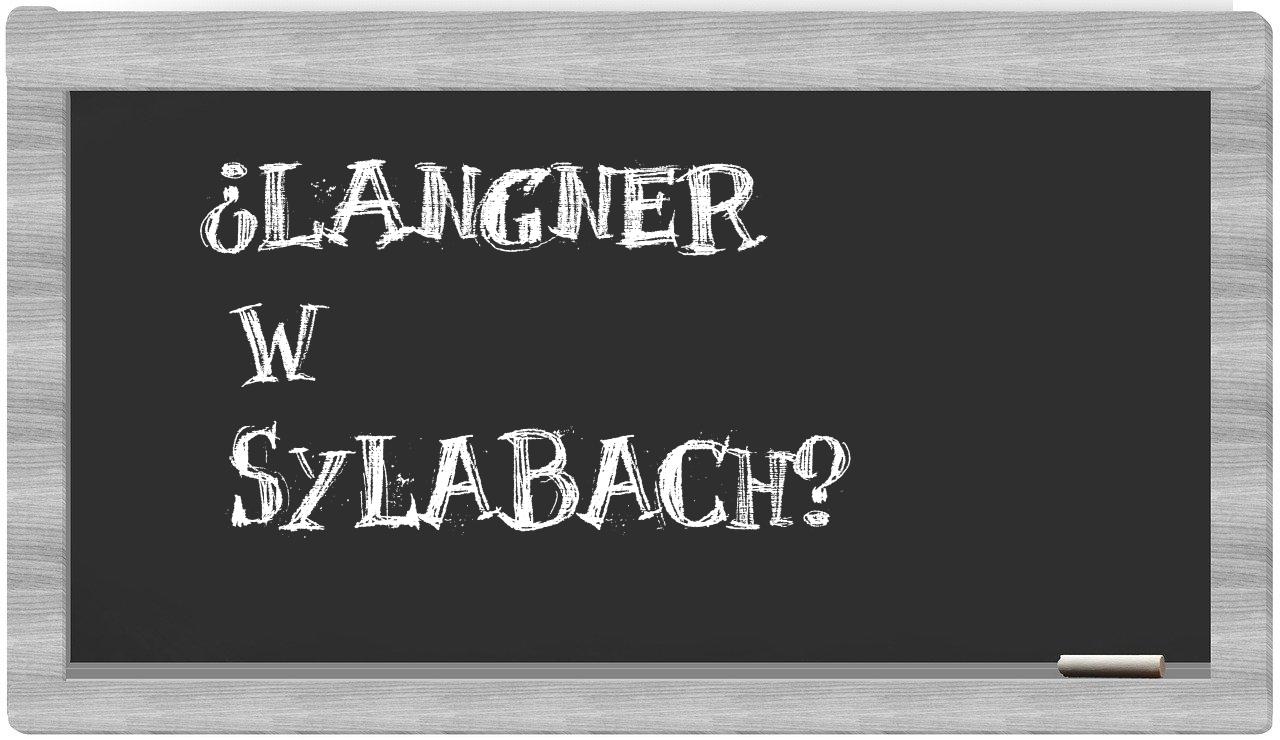 ¿Langner en sílabas?