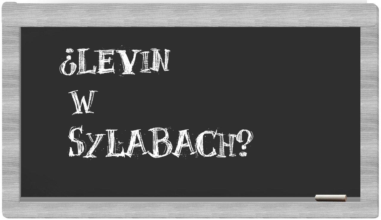 ¿Levin en sílabas?