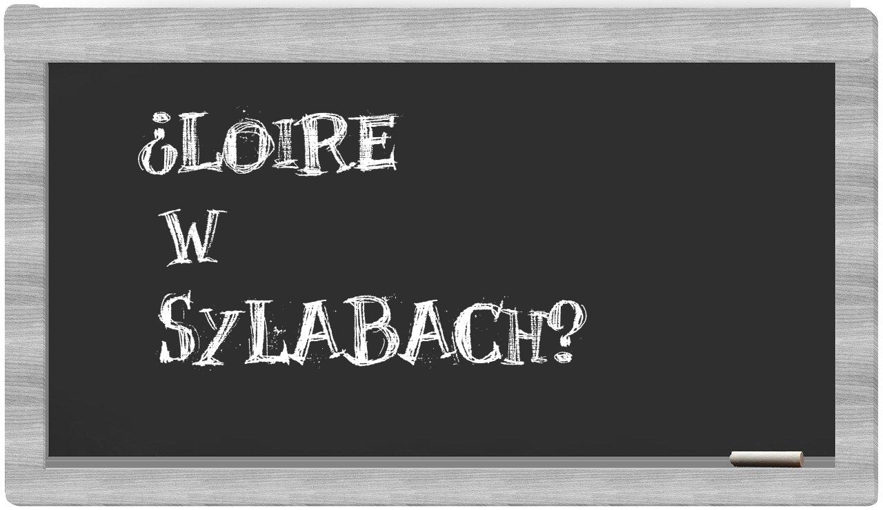 ¿Loire en sílabas?