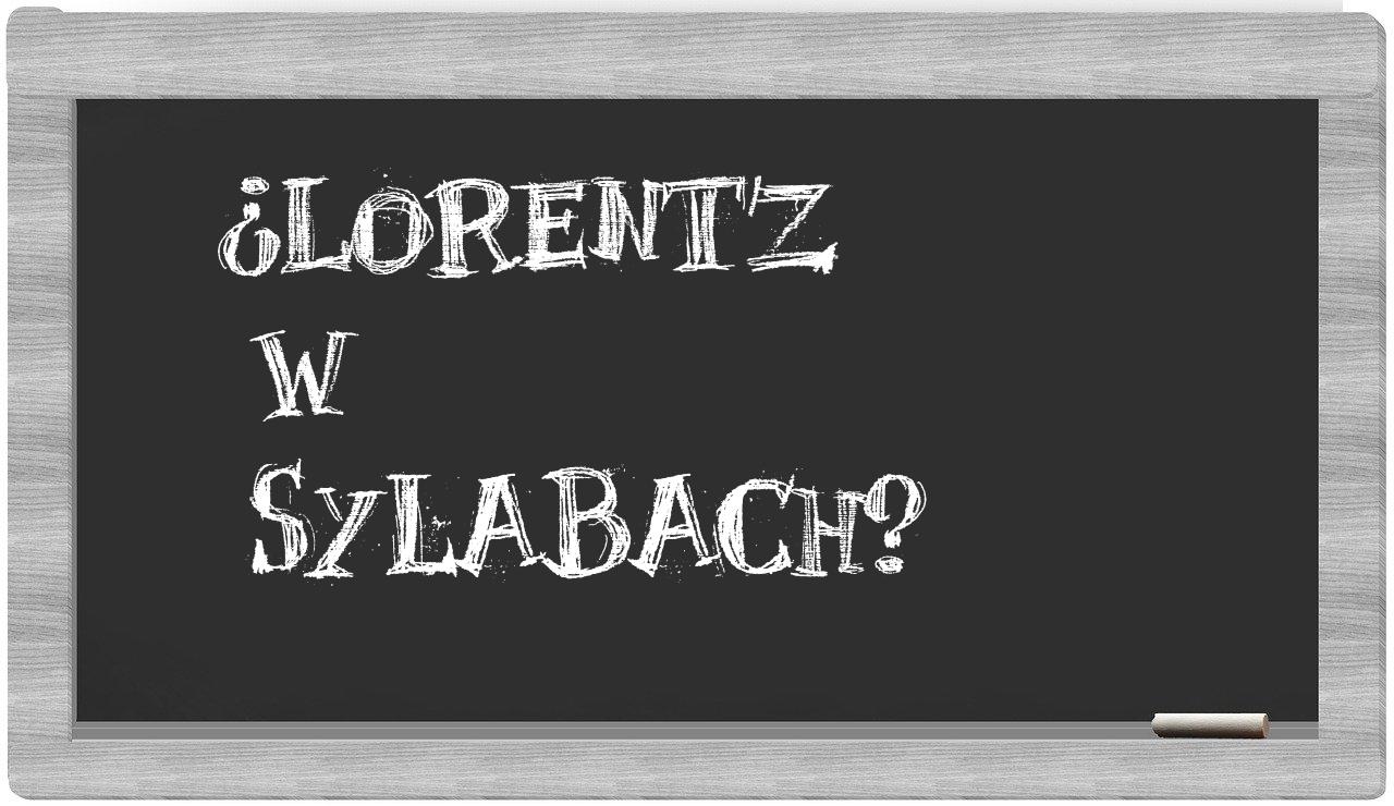 ¿Lorentz en sílabas?