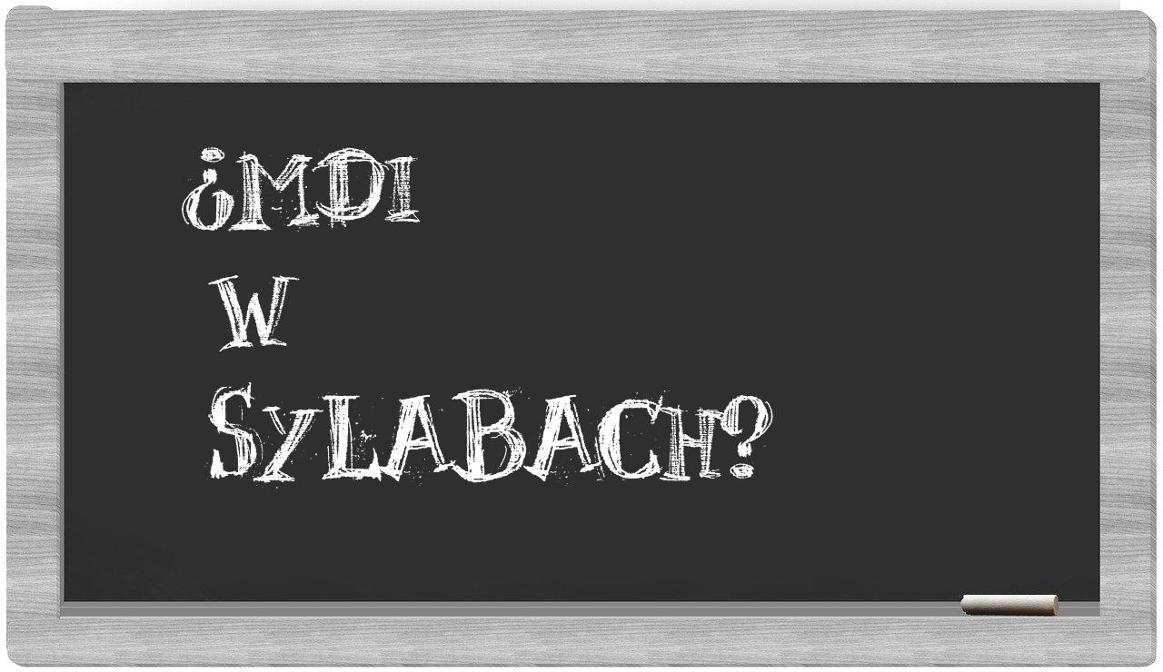 ¿MDI en sílabas?