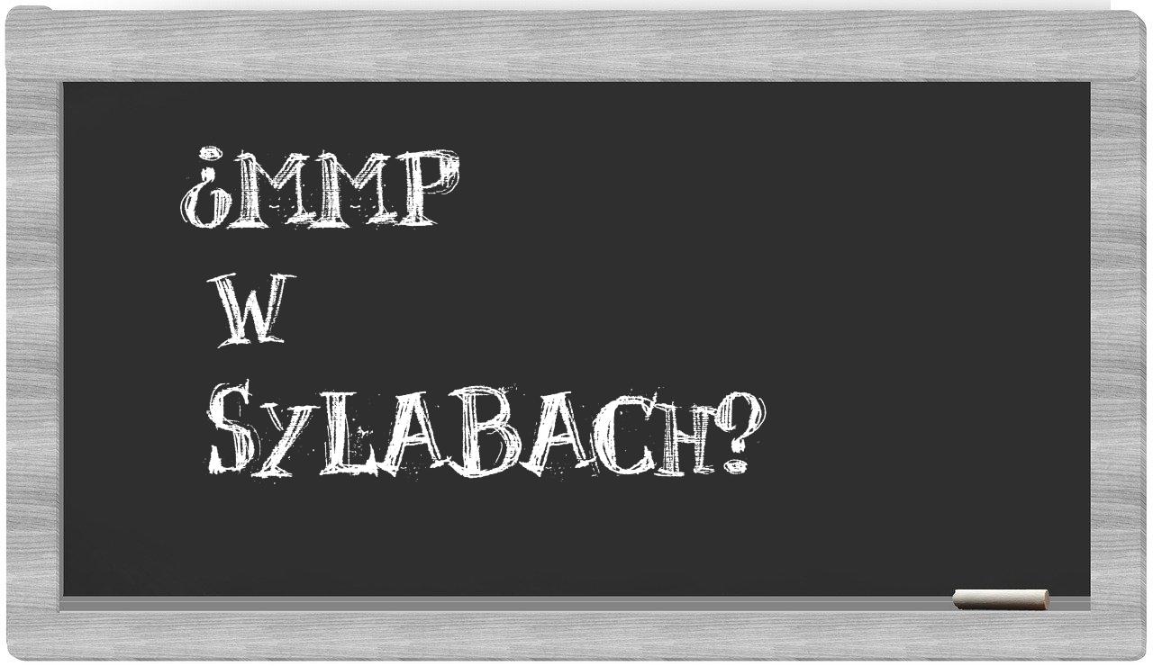 ¿MMP en sílabas?