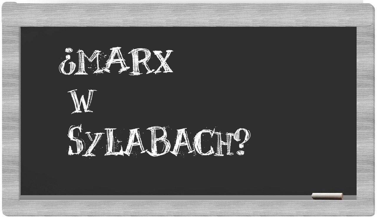 ¿Marx en sílabas?