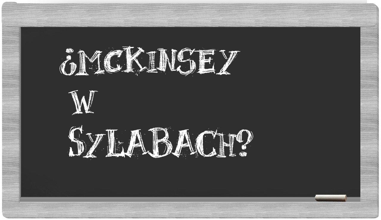 ¿McKinsey en sílabas?