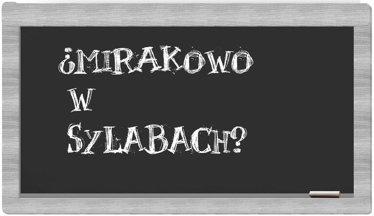 ¿Mirakowo en sílabas?