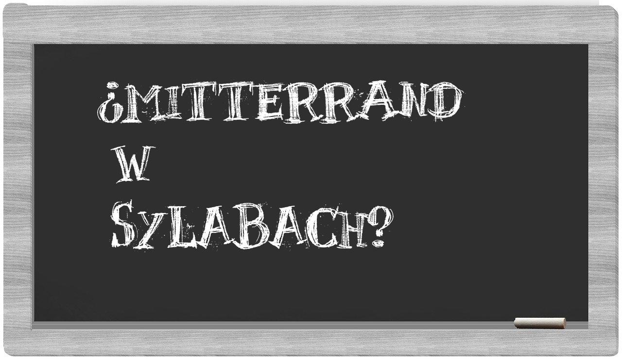 Mitterrand in syllables