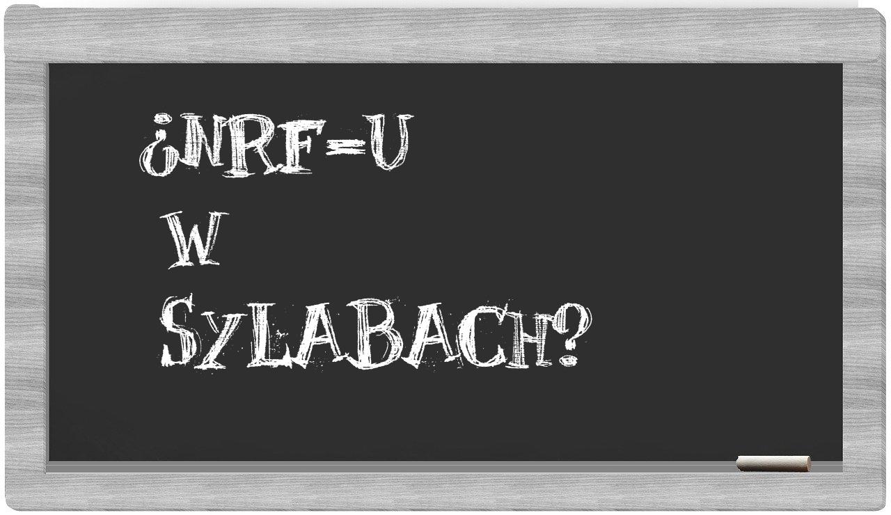 ¿NRF-u en sílabas?