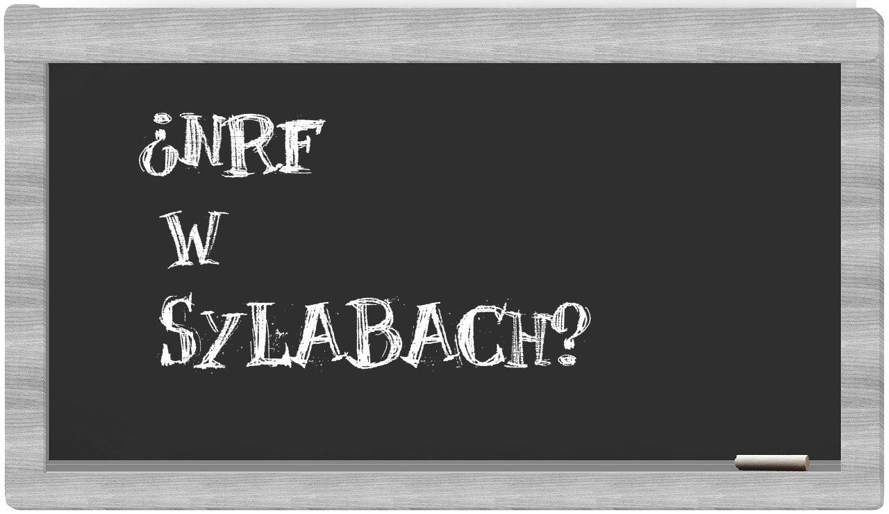 ¿NRF en sílabas?